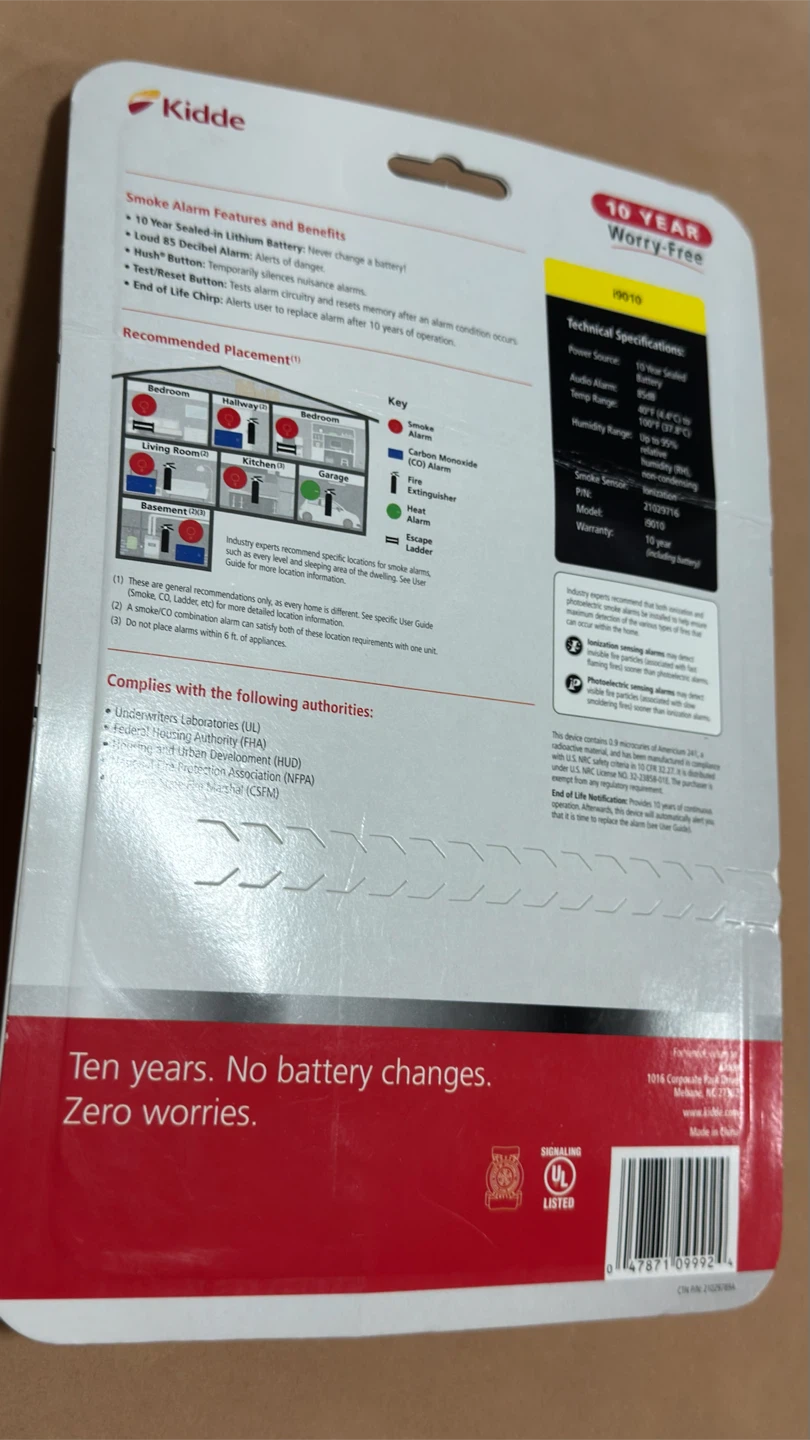 Kidde 10-Year Worry-Free Smoke Alarm - photo 2