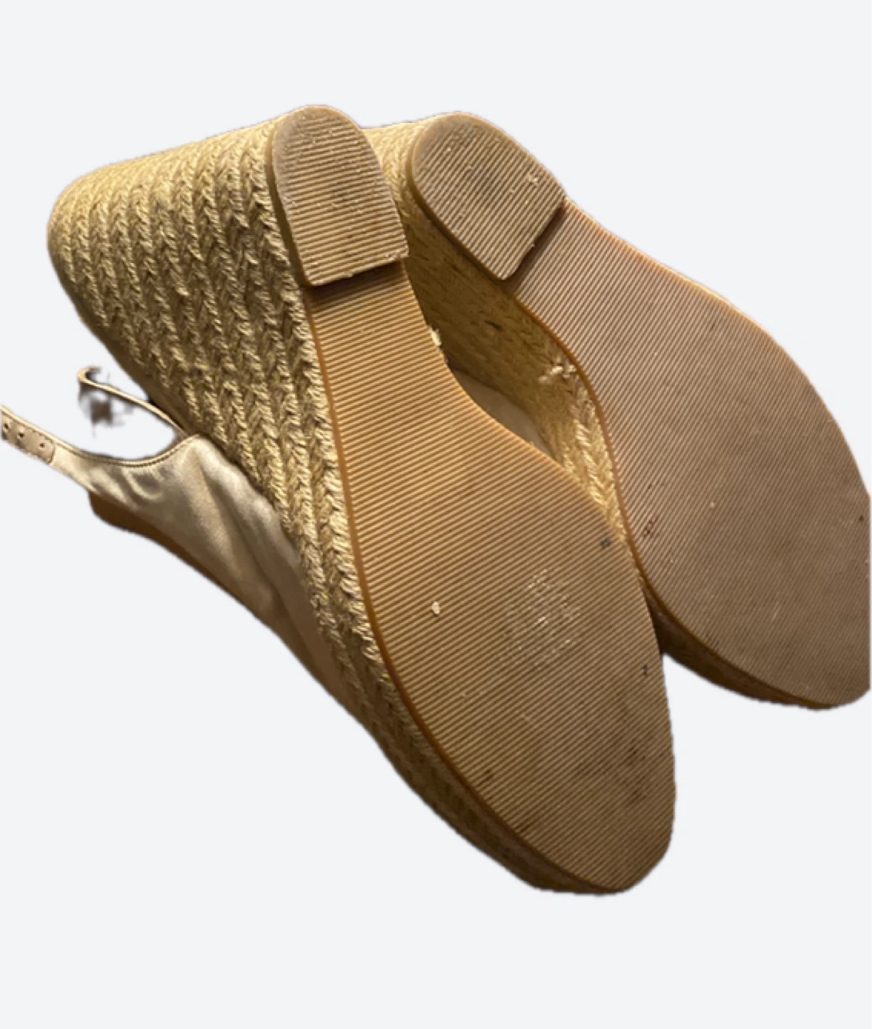 Women's Tan Satin Espadrille Wedge Sandals - photo 2
