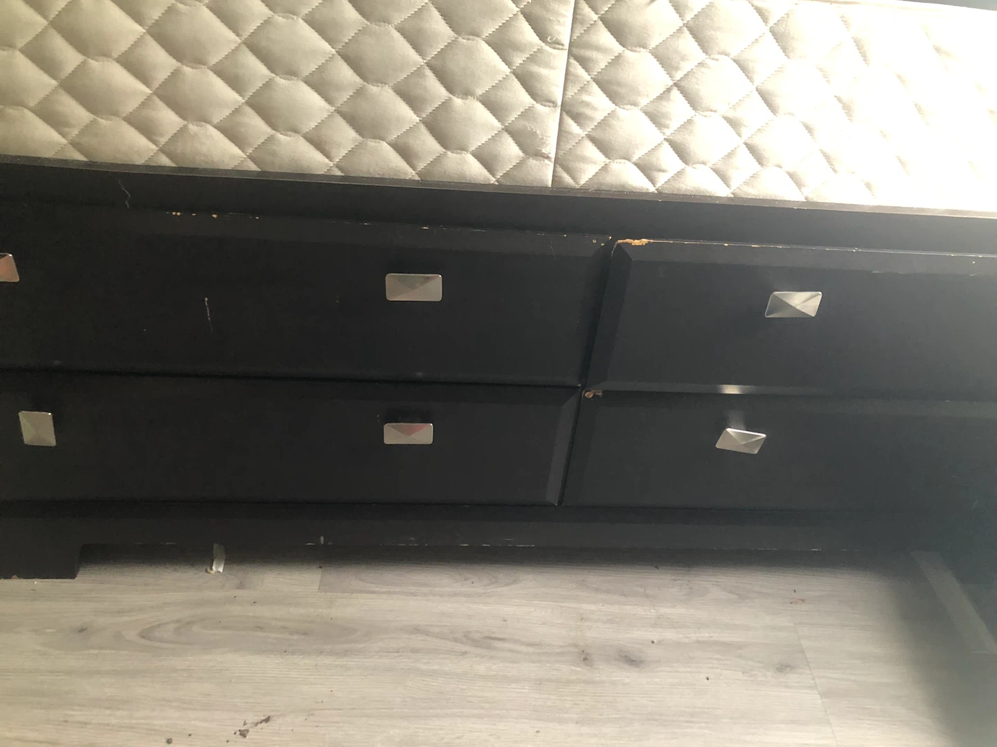 Black captains queen size bed frame (price is negotiable)