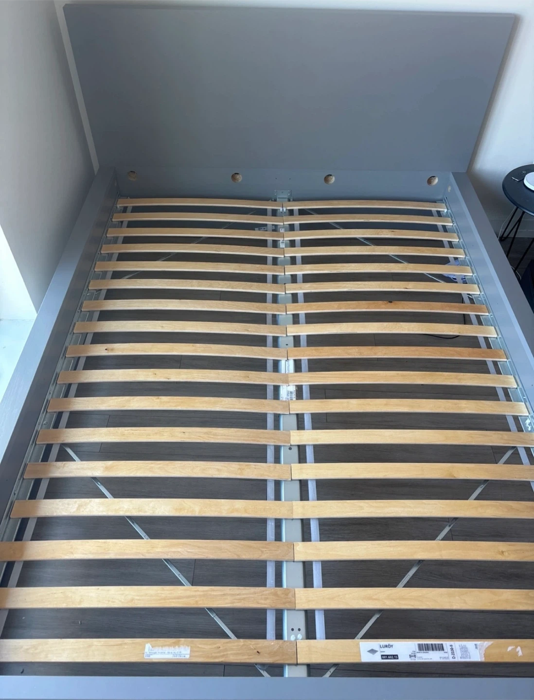 Grey double Bed Frame with Slats * shipping included