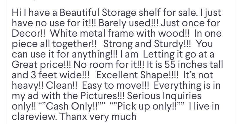 Strong Sturdy White Metal and Wood Storage Shelf - photo 2