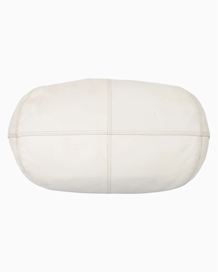 Coach Cream Leather Tote Bag with Scarf Accent - photo 4