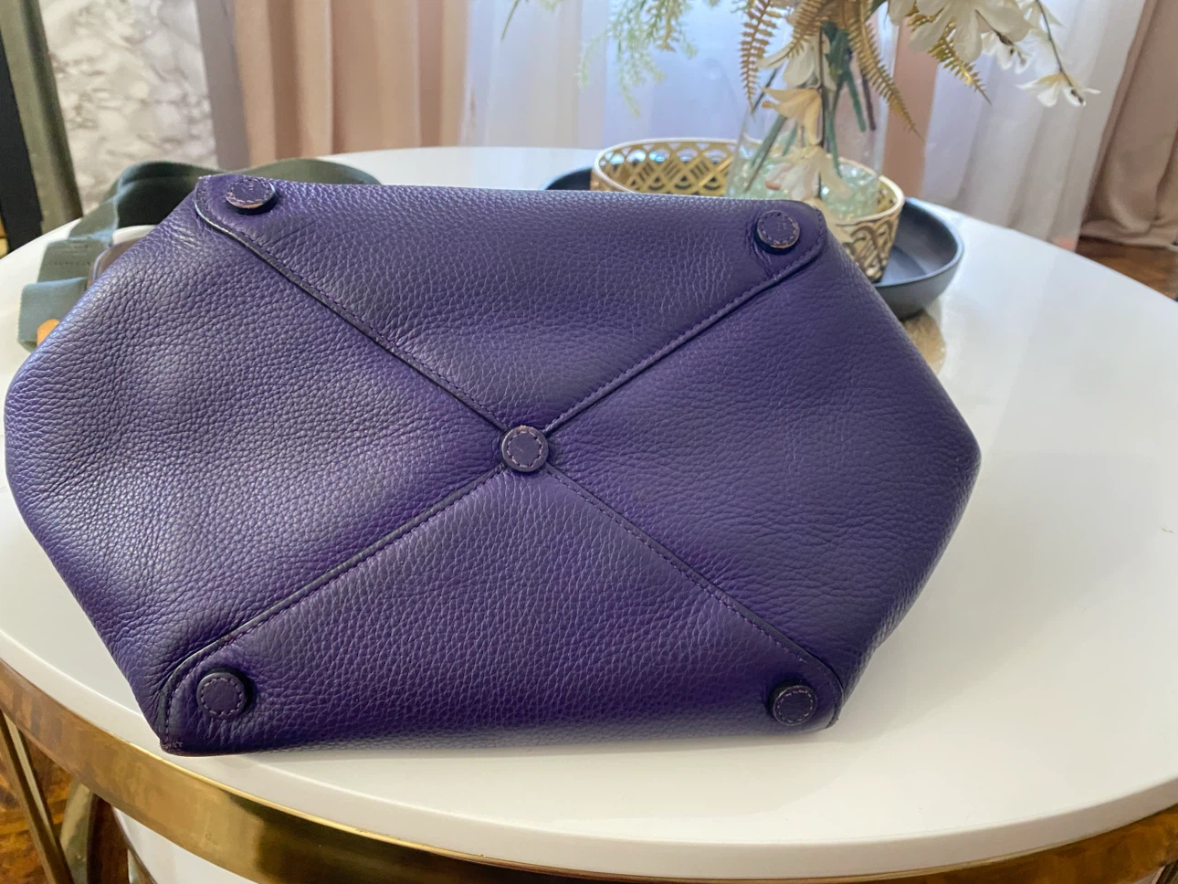Purple Leather Prada Tote Bag - photo 2