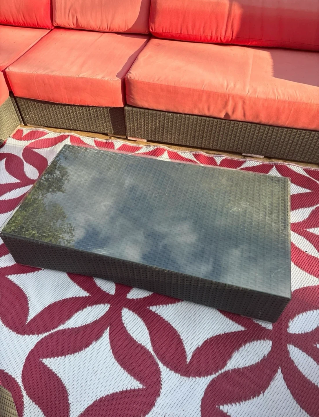 Outdoor Wicker Sectional Sofa Set with Coffee Table - photo 2