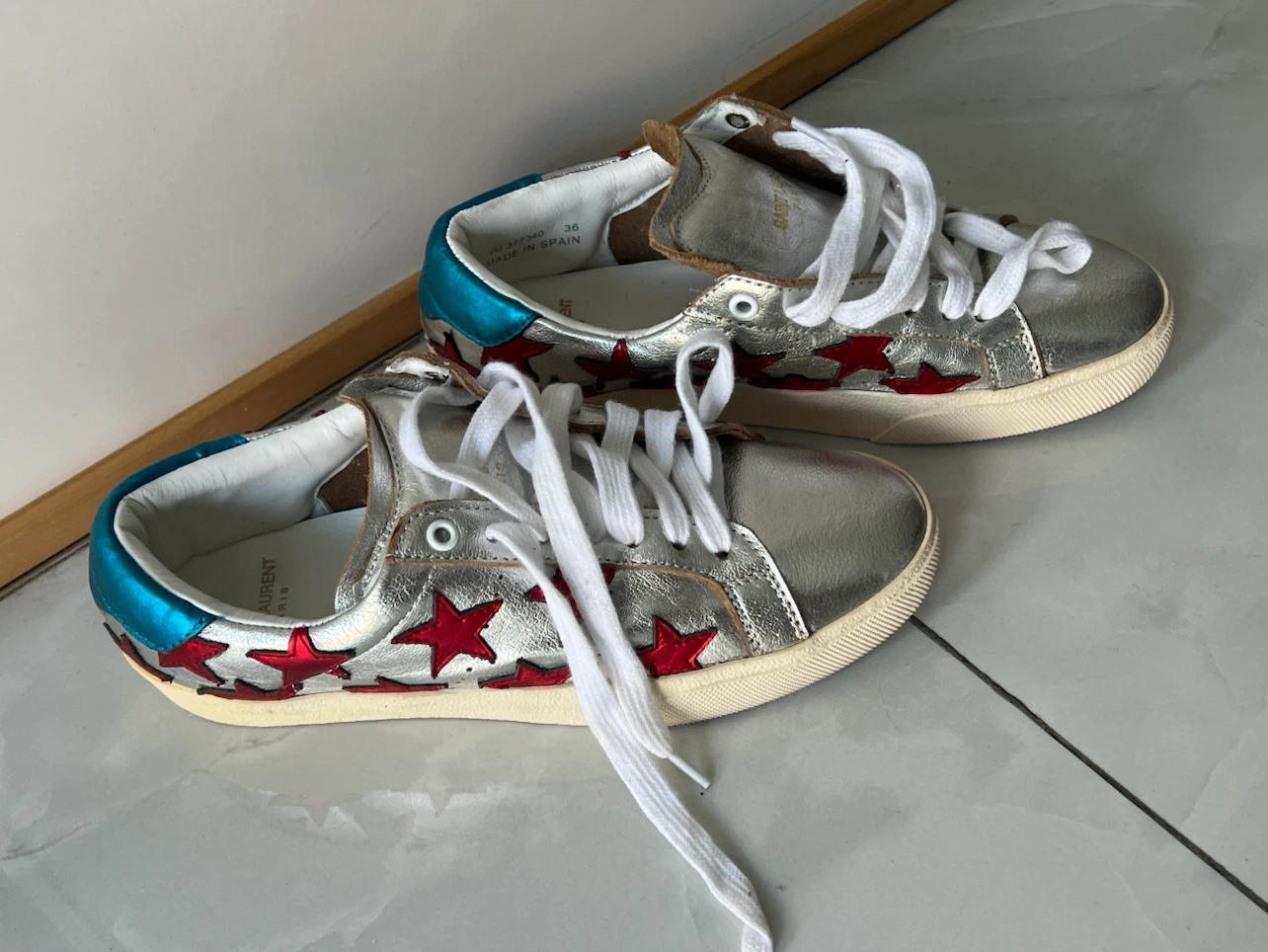 Saint Laurent Silver Star Sneakers - photo 2