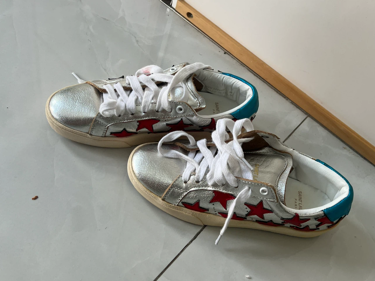 Saint Laurent Silver Star Sneakers - photo 3