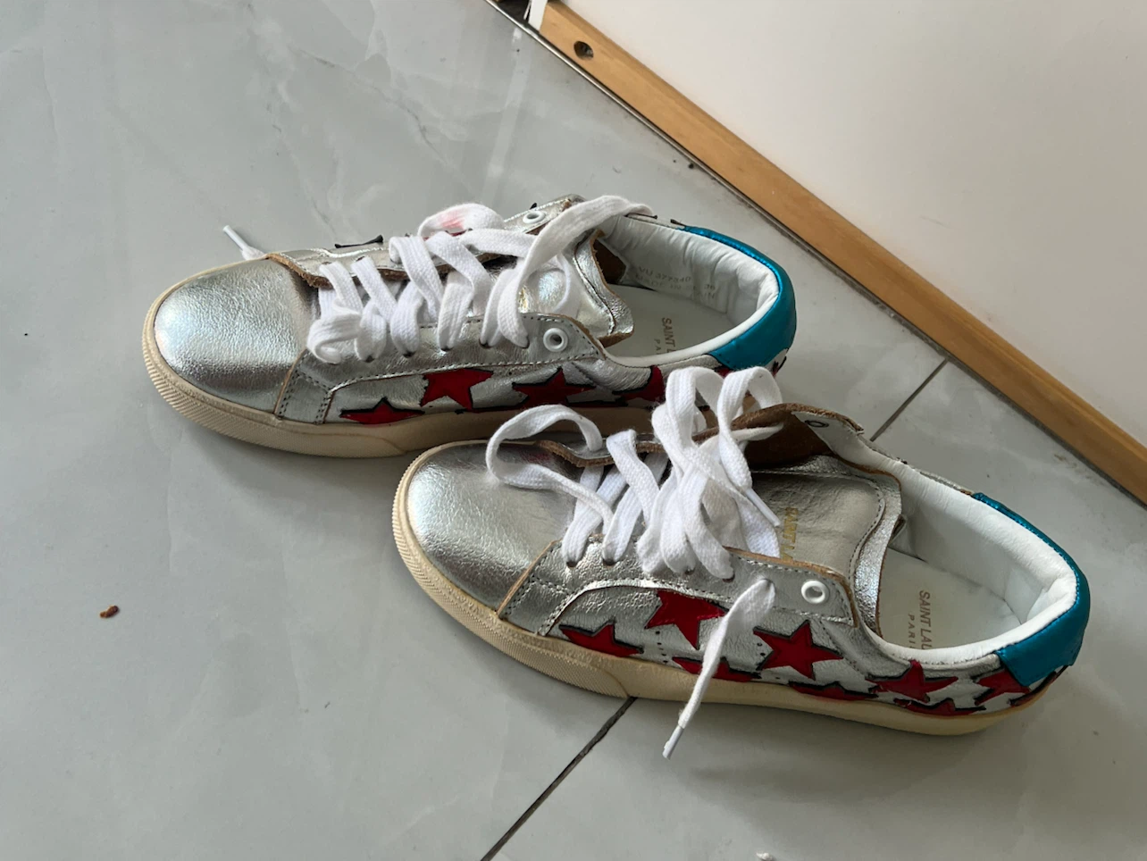 Saint Laurent Silver Star Sneakers - photo 4