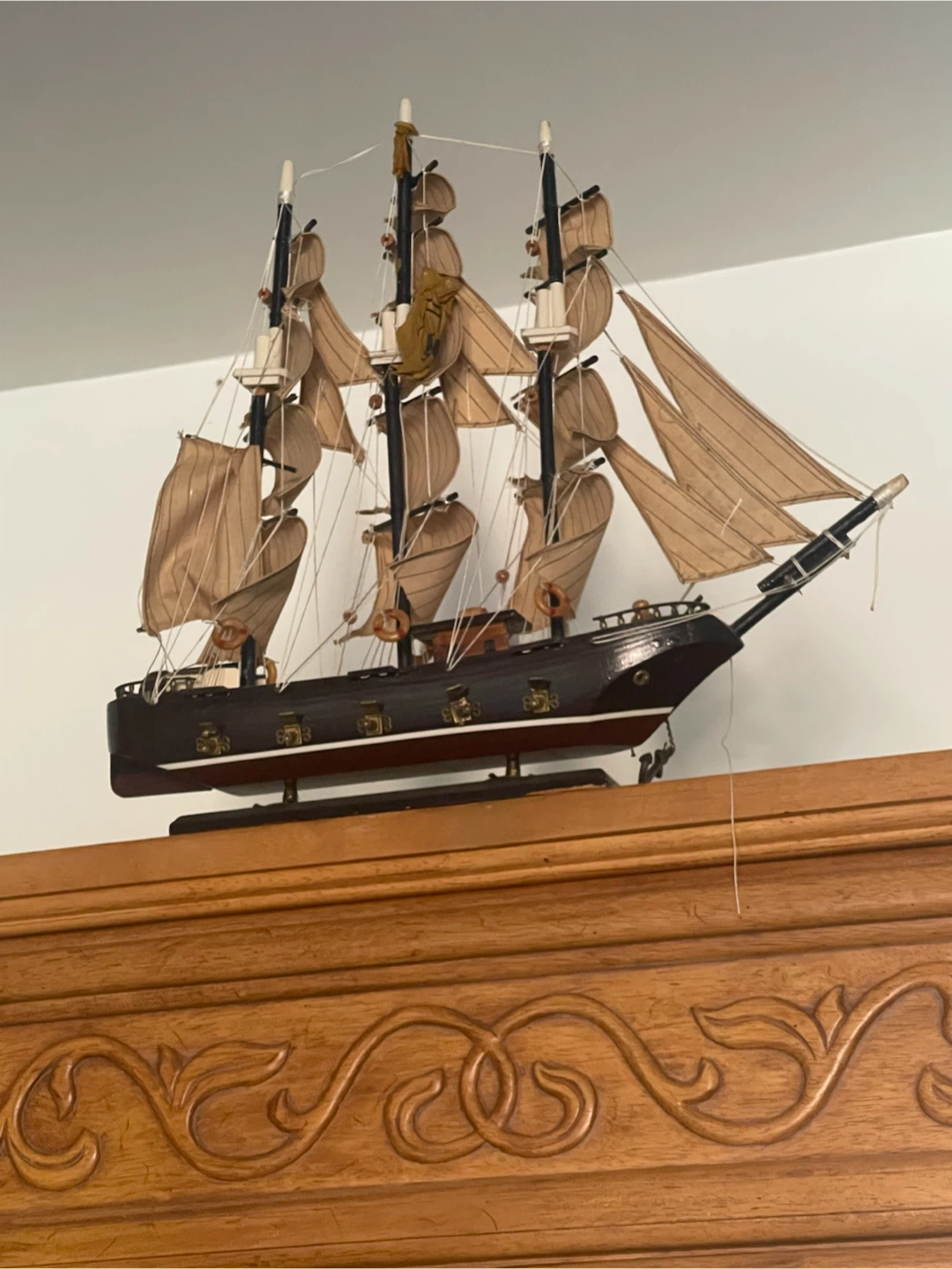 Wooden Model Sailboat