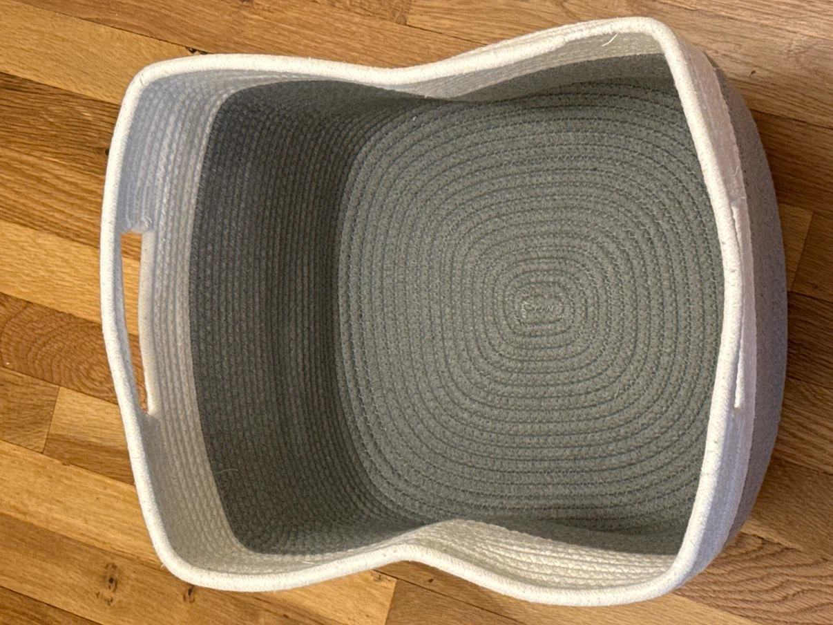 Cotton Rope Storage Baskets – 13” x 13” – Gray/White - photo 2