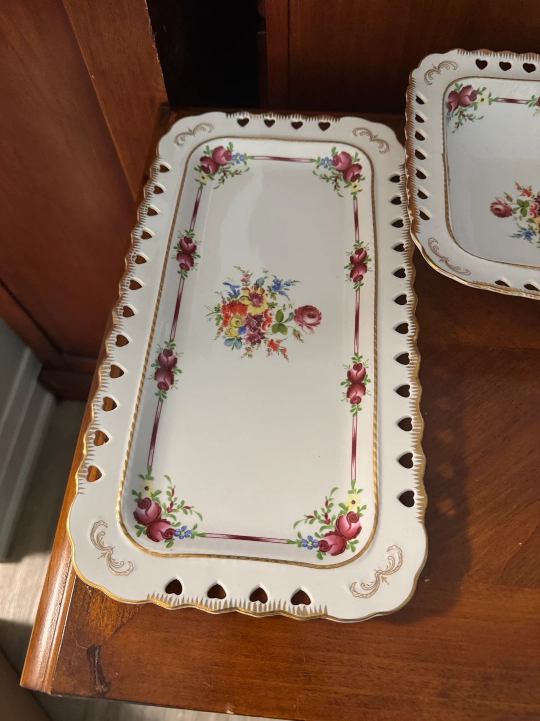 Vintage Floral Porcelain Tea Set with Cups and Saucers - photo 2