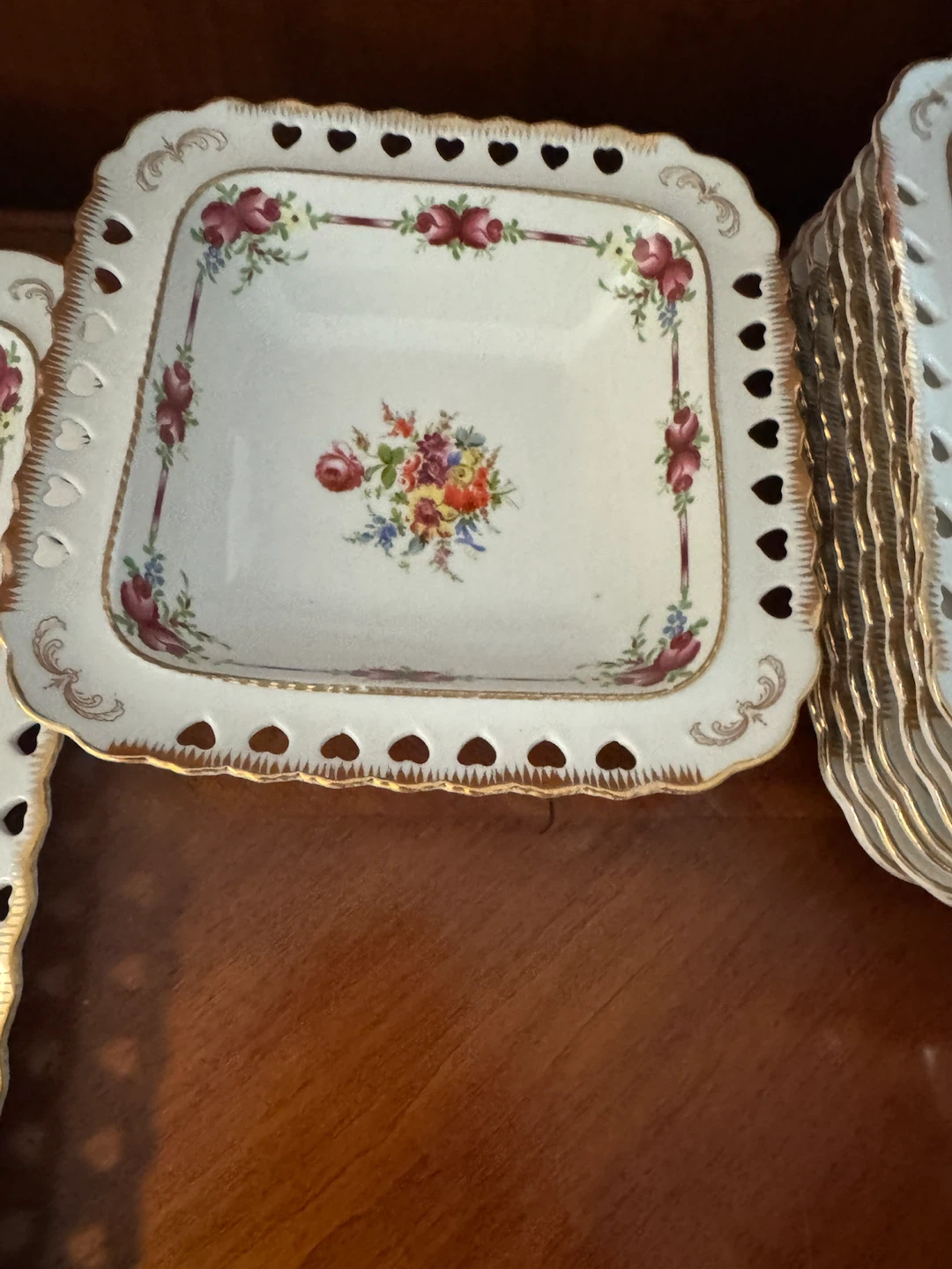 Vintage Floral Porcelain Tea Set with Cups and Saucers - photo 3