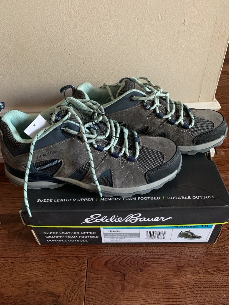 Eddie Bauer Women's Grey Aqua Hiking Shoes - Size 10