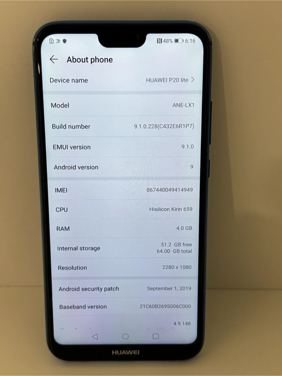 Cellphone Huawei P20 lite ANE-LX1 Blue Smartphone - photo 5