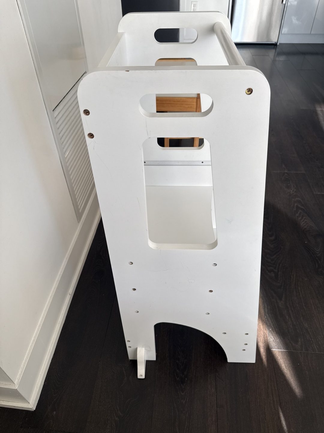 White Wooden Kitchen Step Stool for Kids - photo 4
