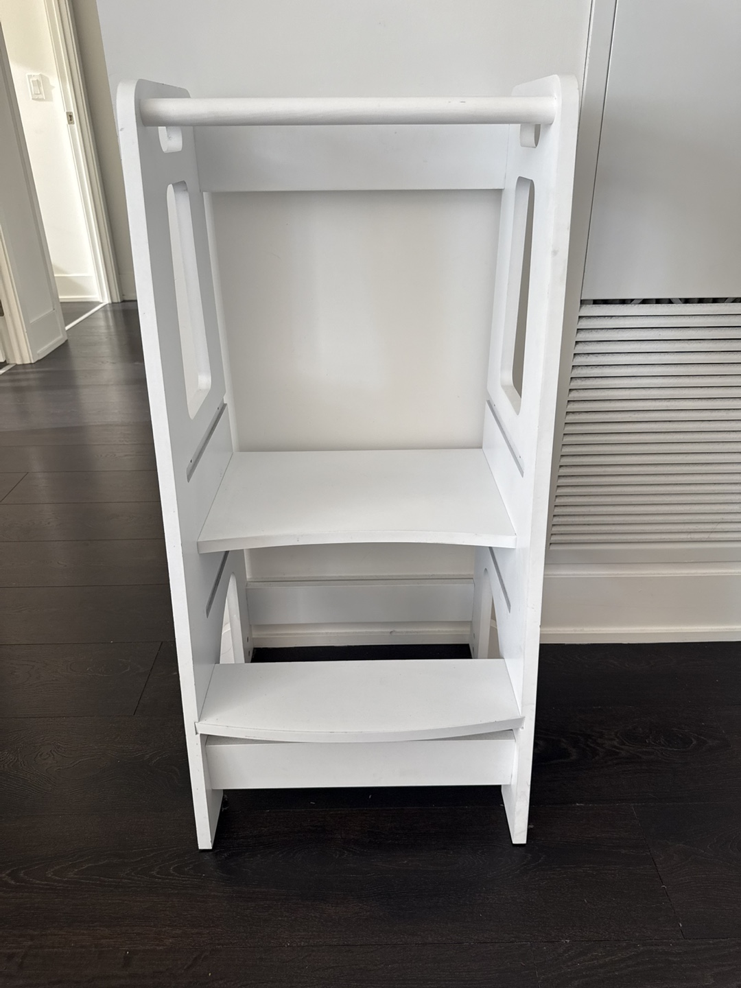 White Wooden Kitchen Step Stool for Kids - photo 2