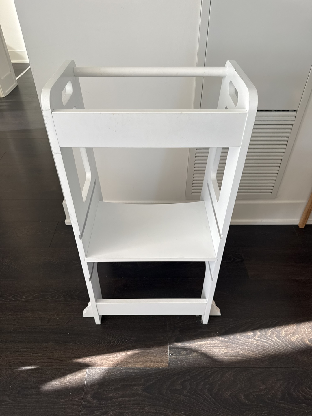 White Wooden Kitchen Step Stool for Kids - photo 3