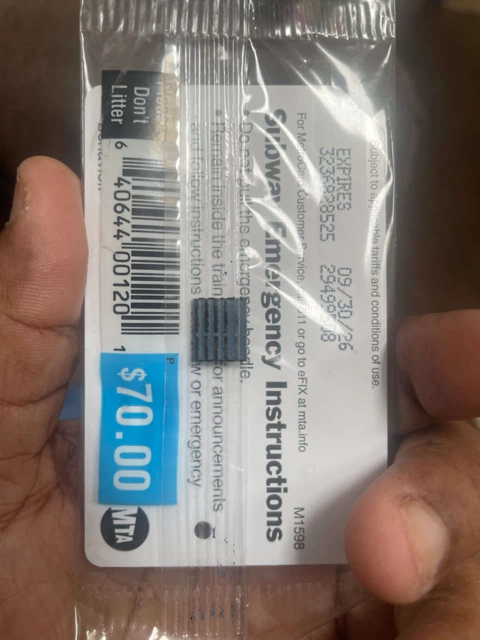 MTA $70 MetroCard for Subway, Local Bus, or Express Bus - photo 2