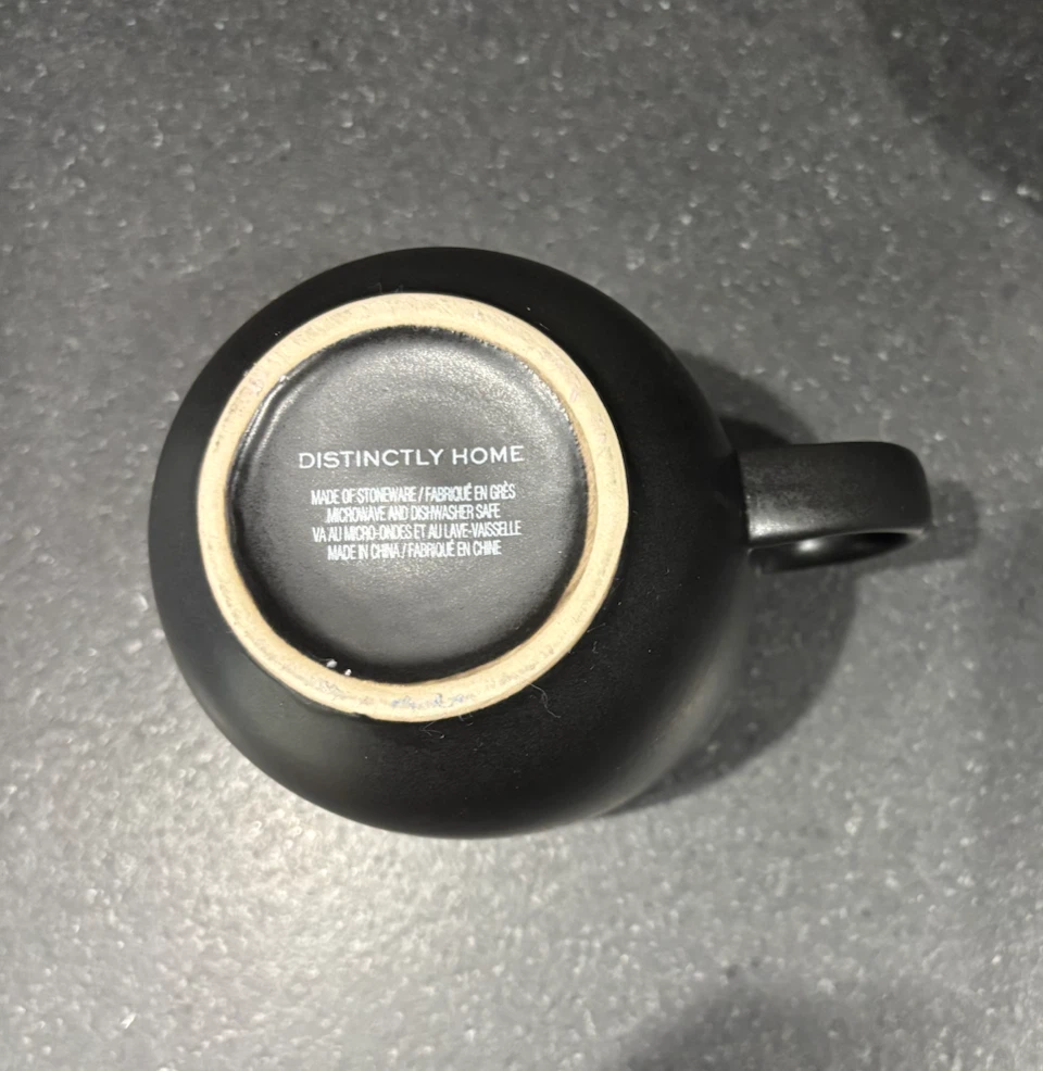 DISTINCTLY HOME Set of 4 Black Stoneware Mugs - photo 3