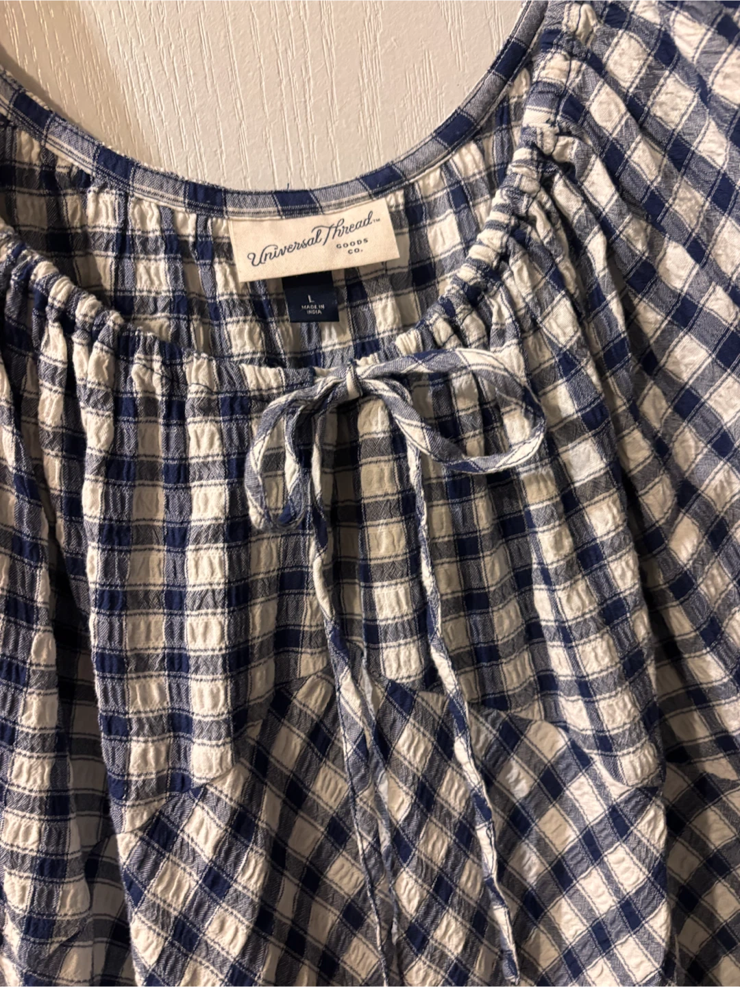 Universal Thread Blue Gingham Maxi Dress Size L - photo 2