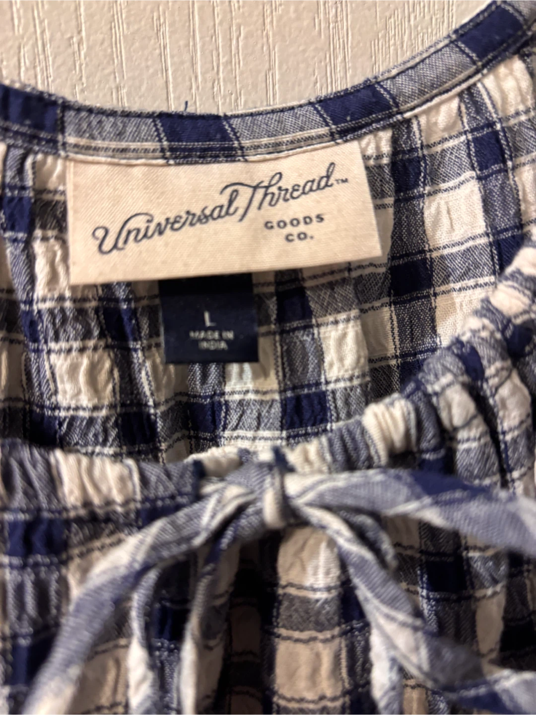 Universal Thread Blue Gingham Maxi Dress Size L - photo 3