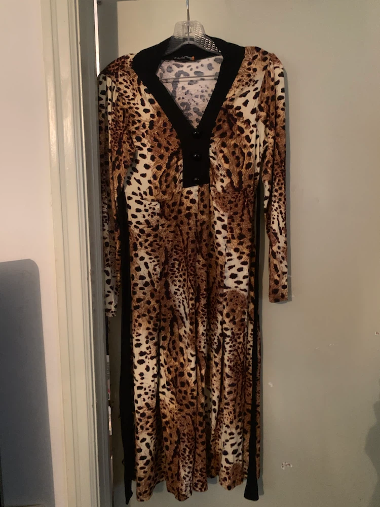 Nicole Leopard Print Long Sleeve Dress Size M - photo 2