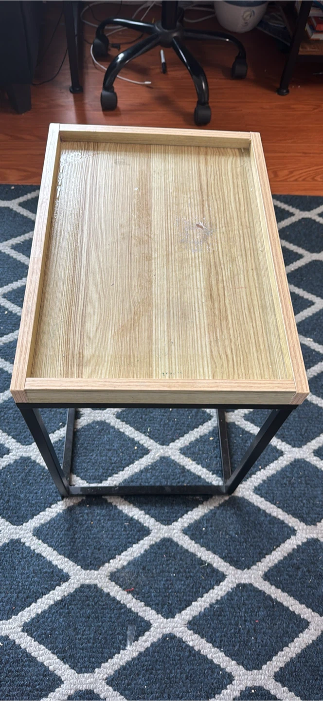 Wood Top Side Table