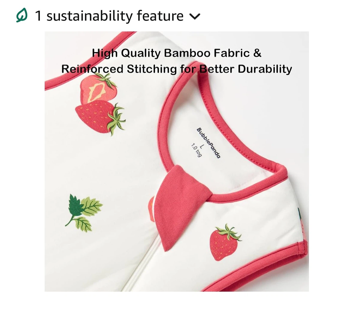 Bubble Panda Strawberry Sleep Sack 1.0 Tog Size M - photo 5