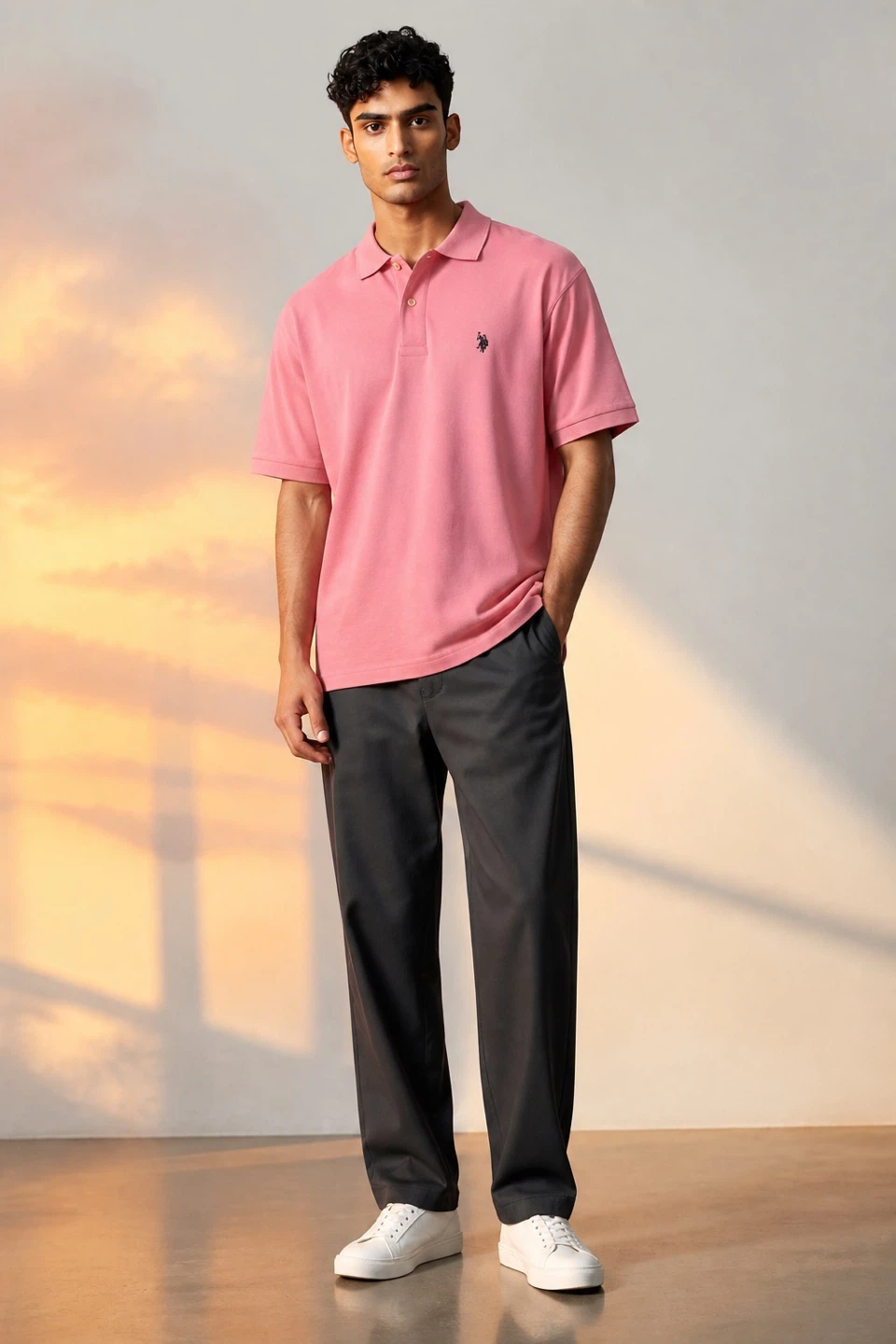 U.S. Polo Assn. Pink Polo Shirt Size M