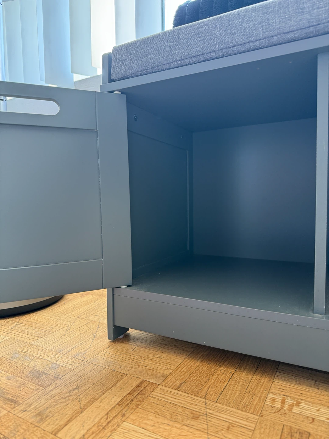 Grey Storage Bench with Cushion - photo 4
