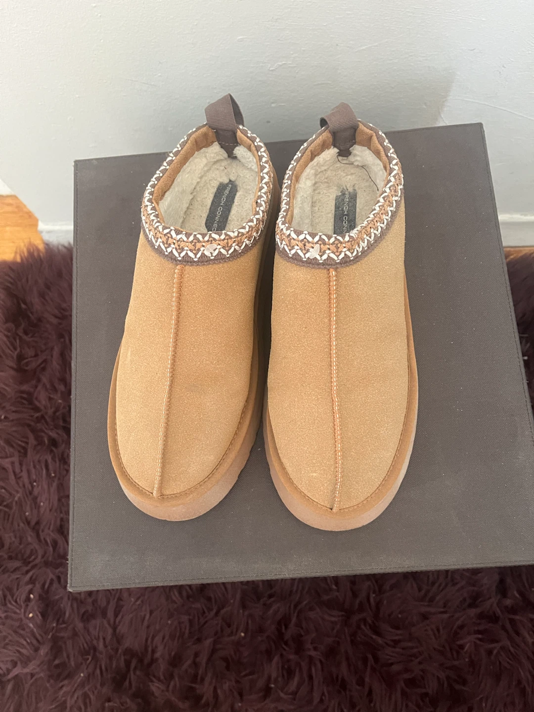 French Connection Tan Slipper Clogs XL (11/12)