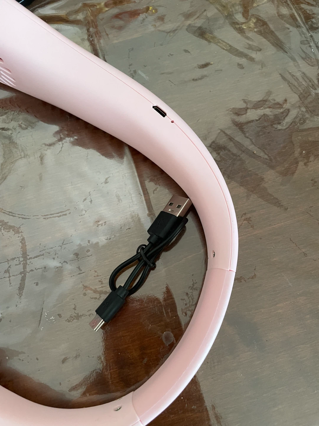 Pink Neck Fan with USB Charging Cable - photo 4