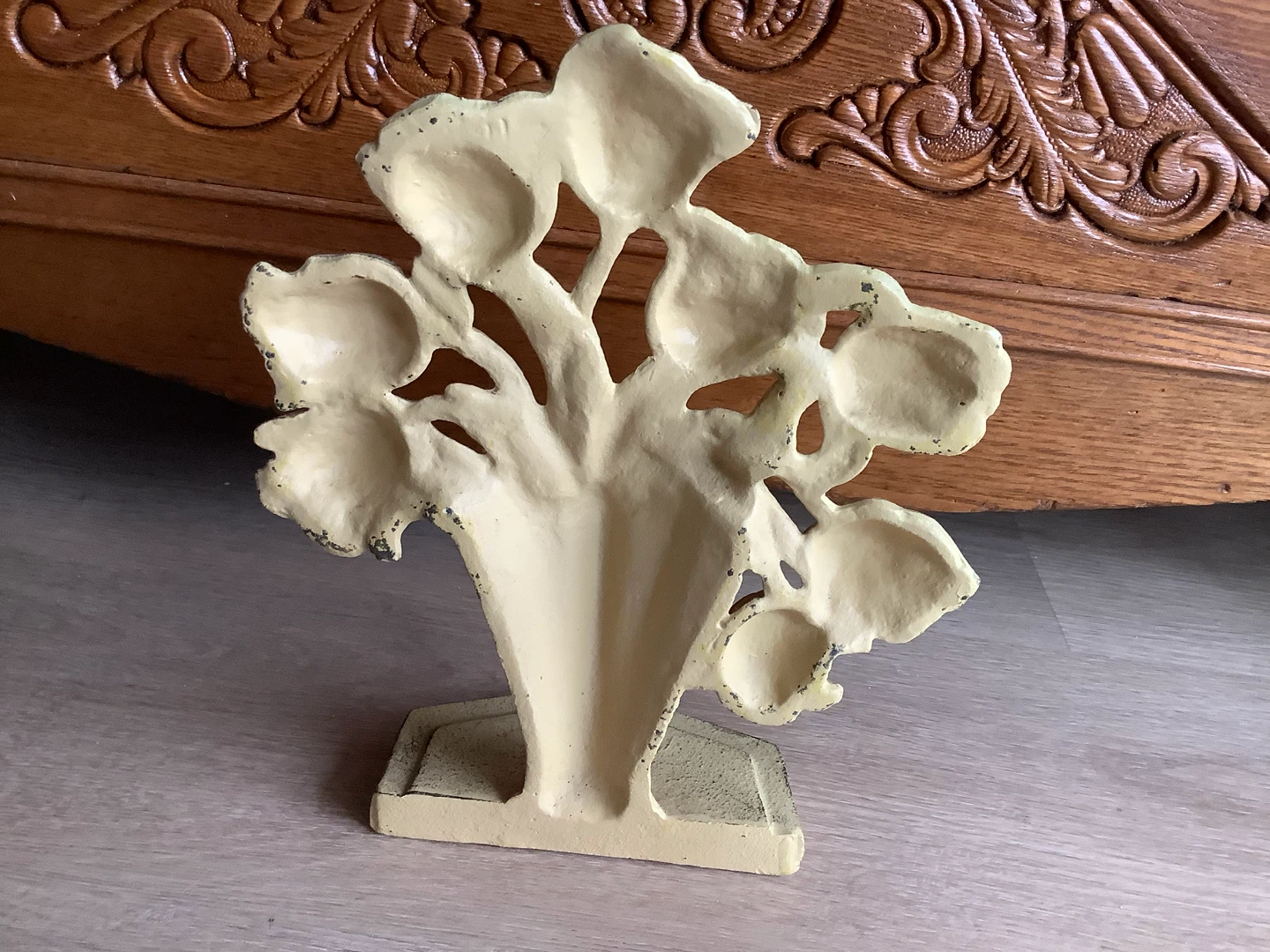 Vtg Cast Iron Tulips in a Vase Door Stop 🐞 - photo 5