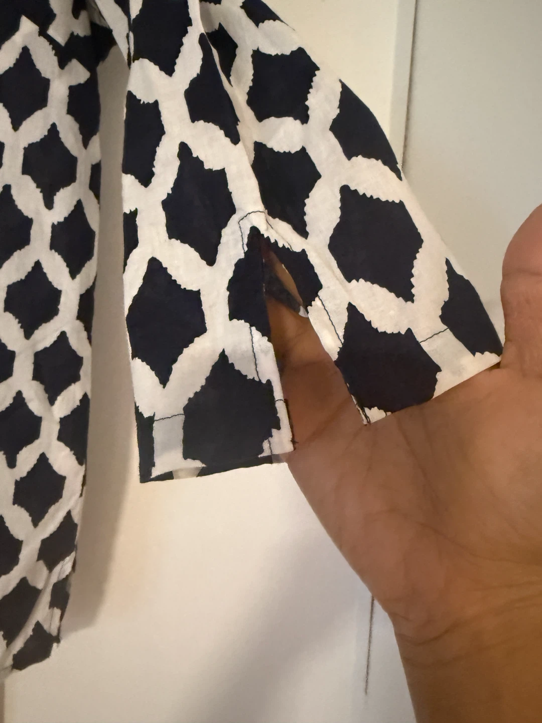 Talbots Petites Navy & White Patterned Cotton Tunic Shirt - photo 4