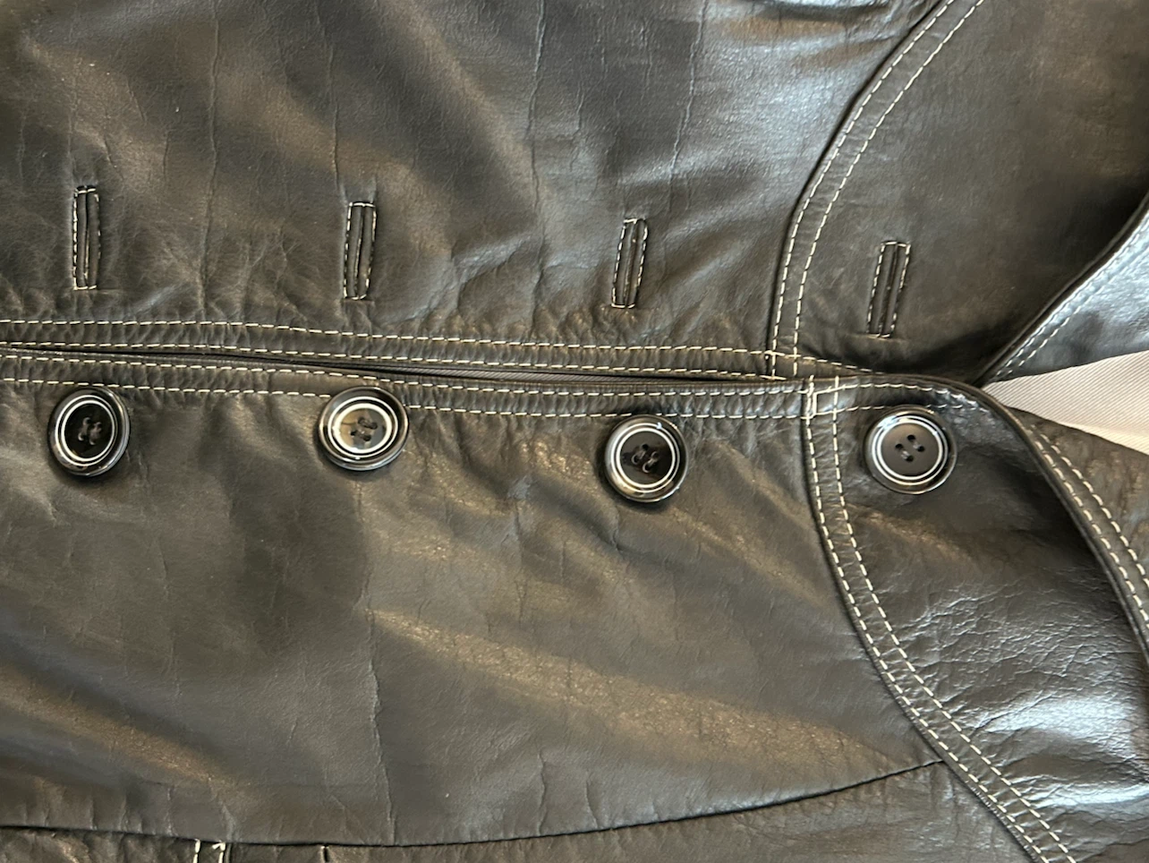 Black Leather Jacket XS - photo 4