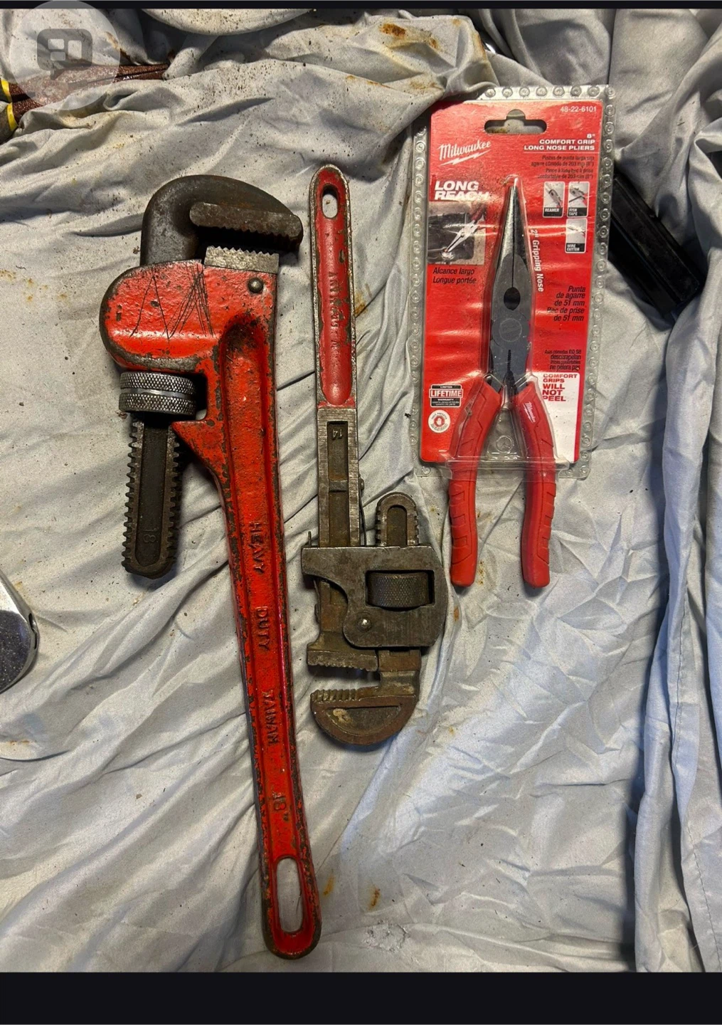 Milwaukee Long Nose Pliers and Pipe Wrenches