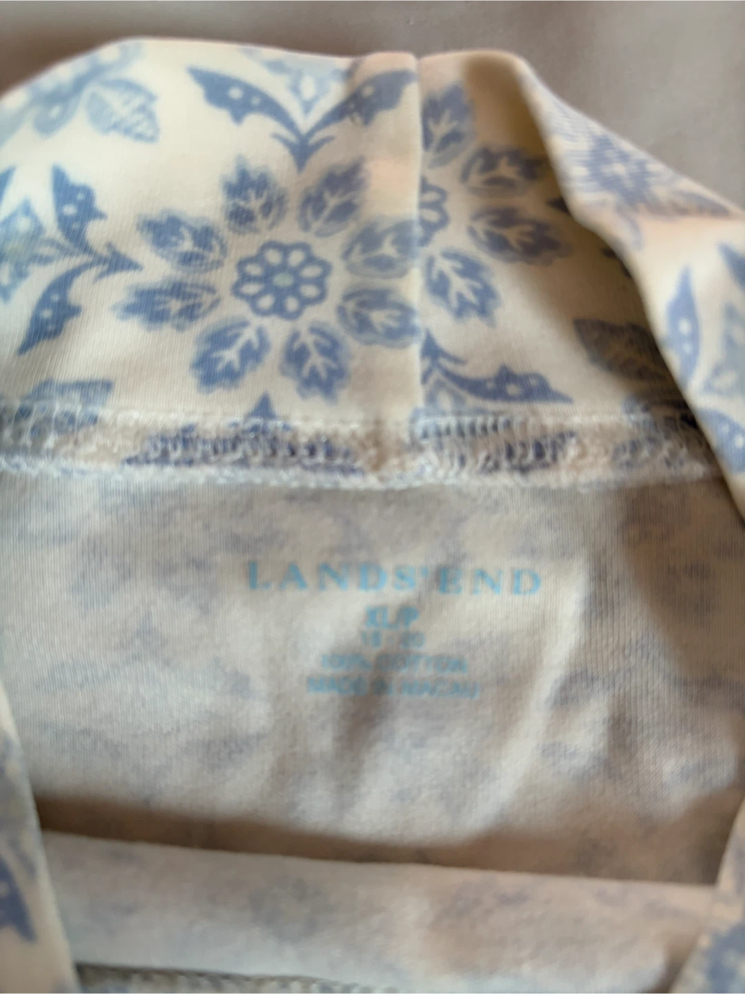 Lands' End Long Sleeve Top - Blue Floral Pattern - photo 2