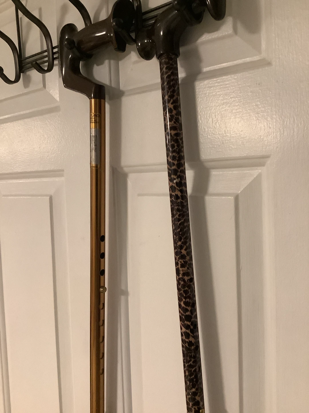 Two Adjustable Walking Canes - Leopard Print & Gold Tone - photo 3