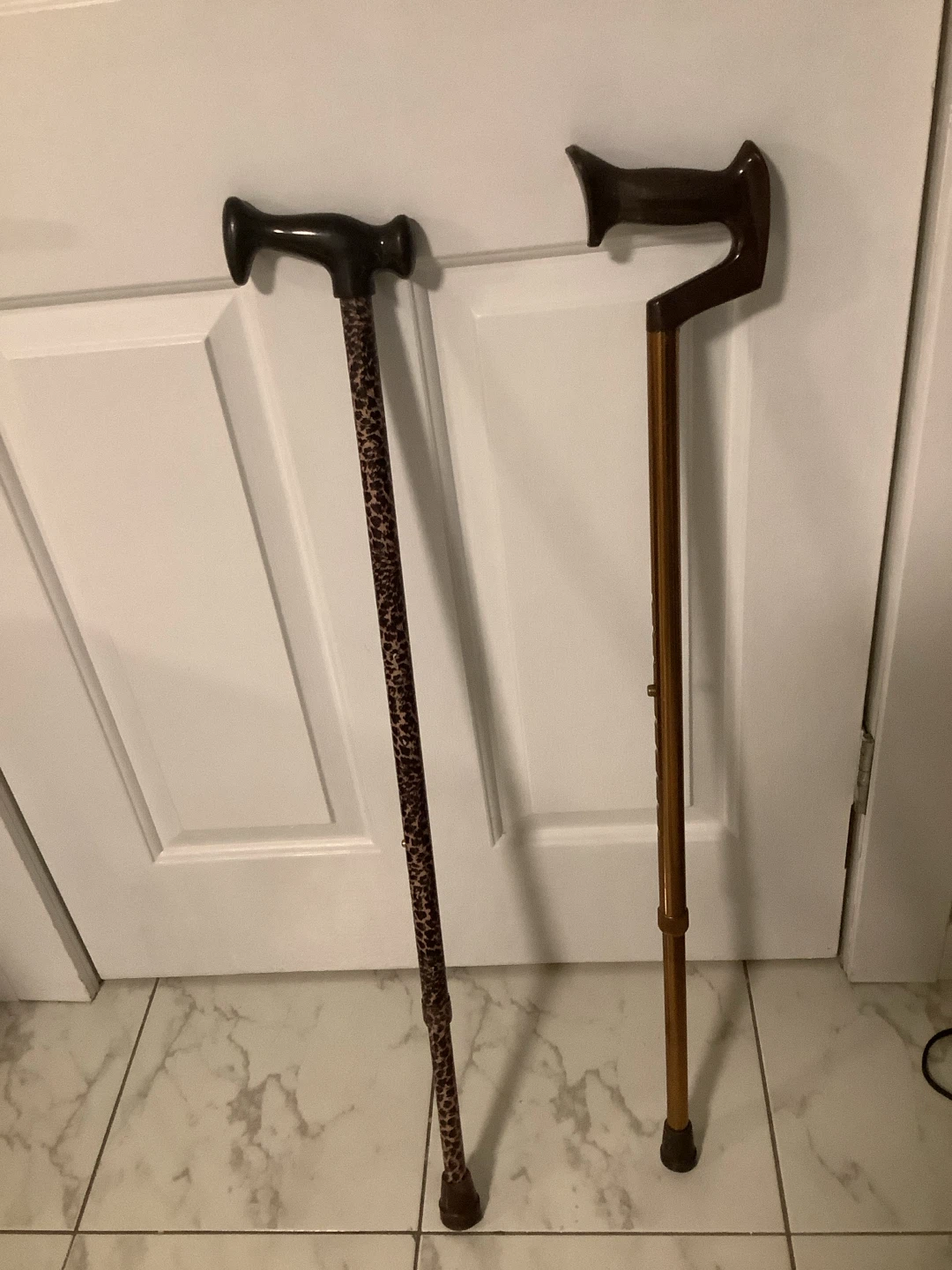 Two Adjustable Walking Canes - Leopard Print & Gold Tone - photo 4