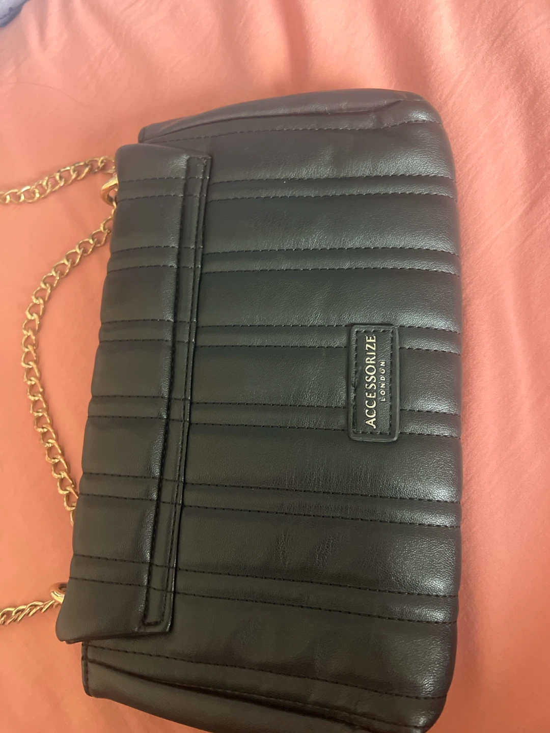 Black Quilted Crossbody Bag with Chain Strap - photo 2