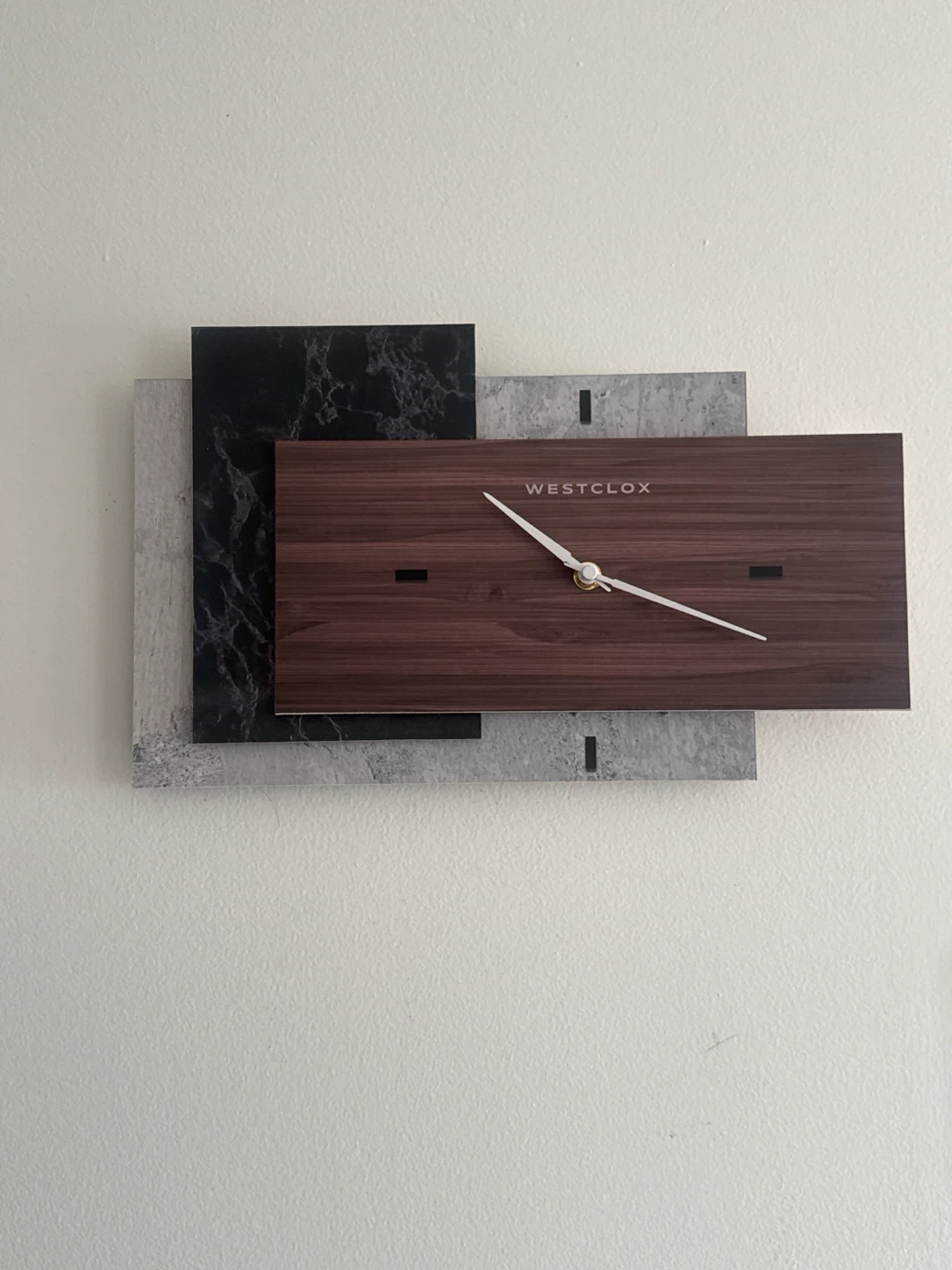 Westclox Wall Clock - Wood Grain and Marble Look