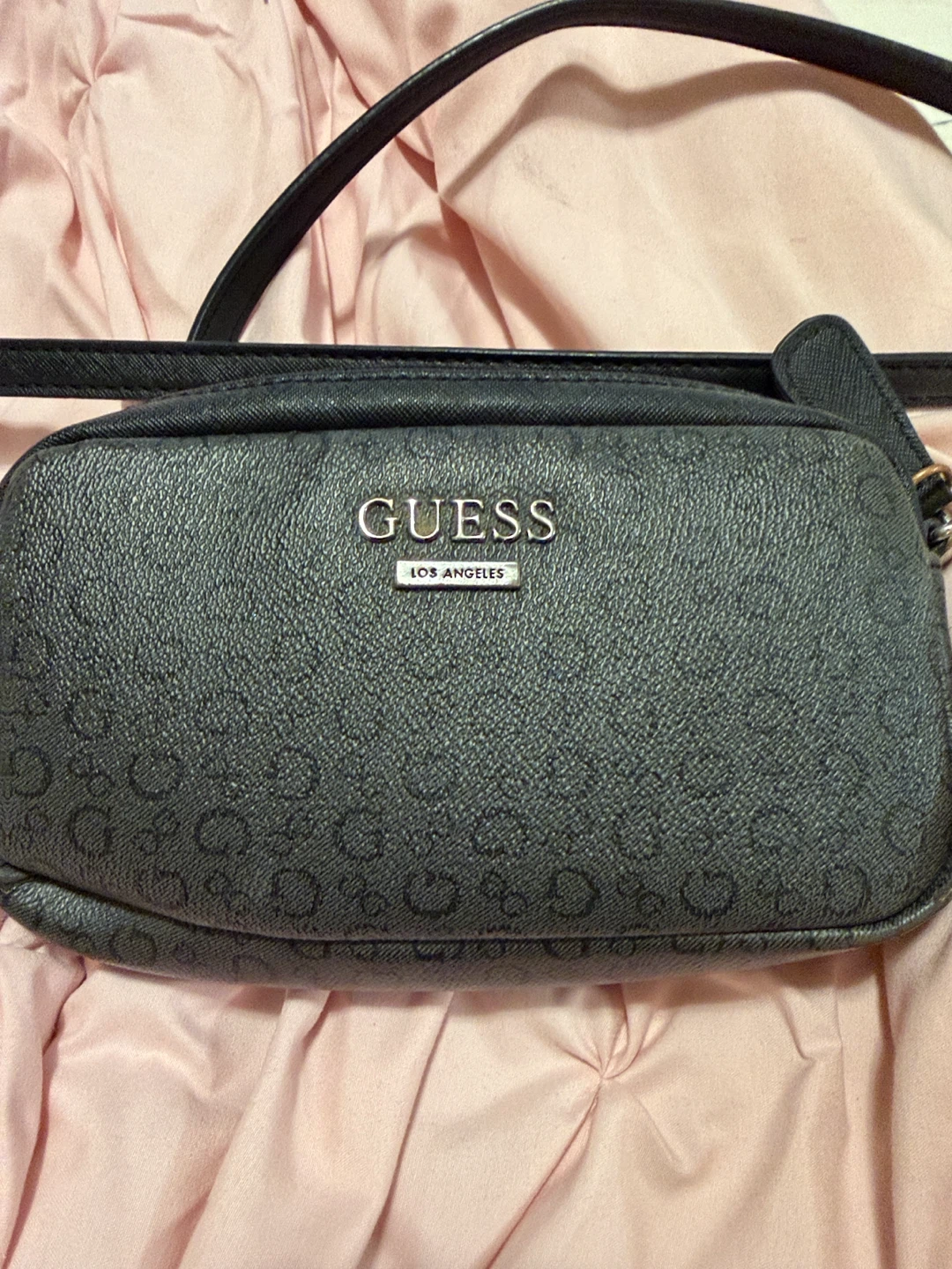 GUESS Black Monogram Crossbody Bag