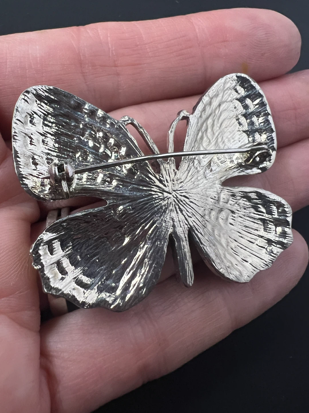 Vintage-Style Multicolor Rhinestone Butterfly Brooch - photo 3