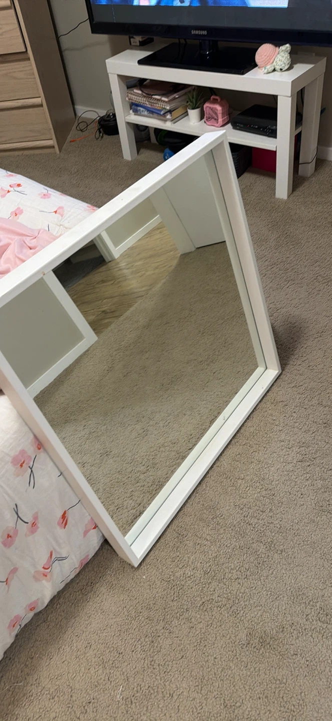 IKEA White Framed Mirror