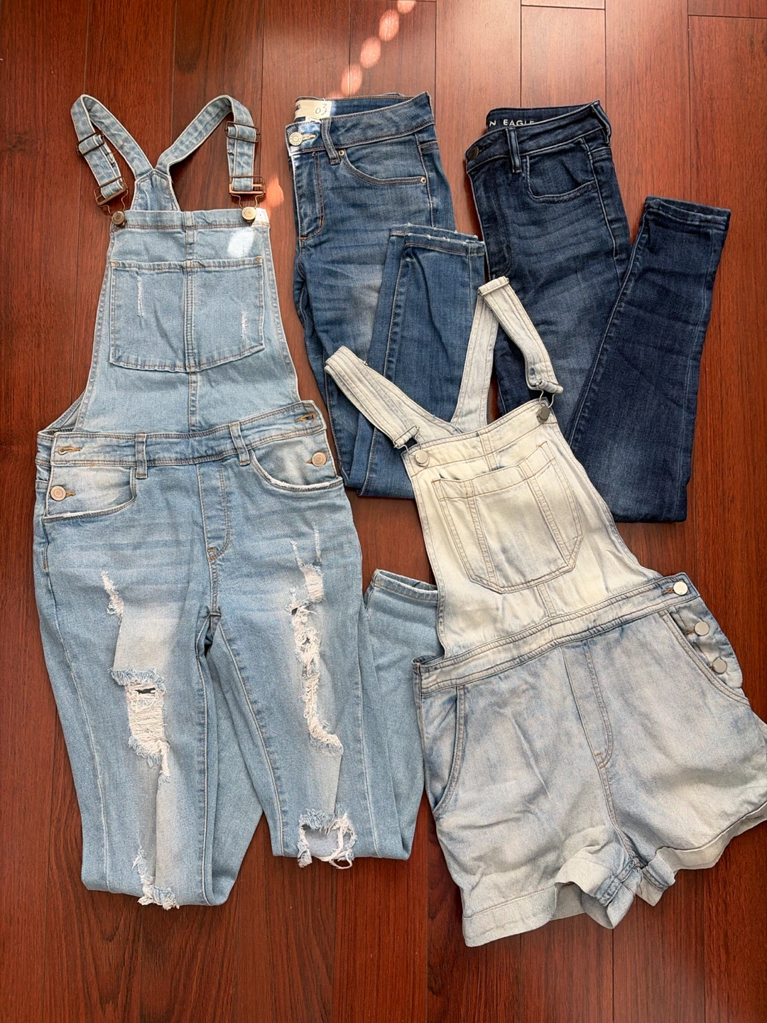 Short Girl Friendly Overalls & Jeans Bundle: Size S