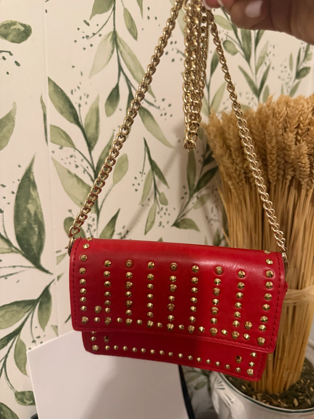 Zara Red Studded Wallet Crossbody Bag - photo 2