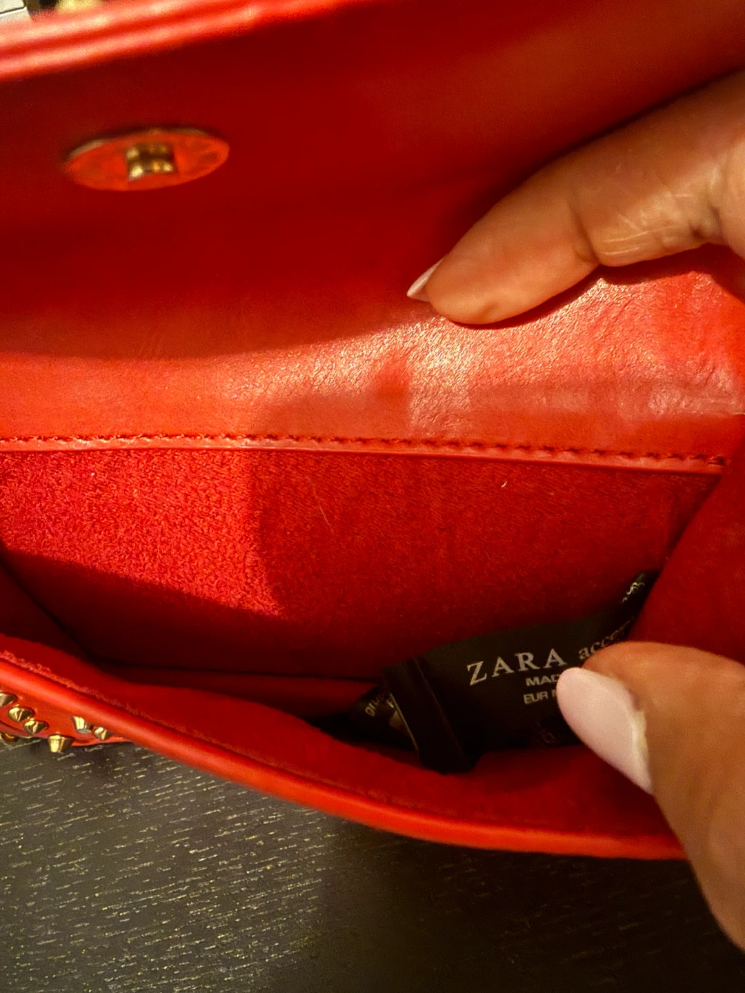 Zara Red Studded Wallet Crossbody Bag - photo 3