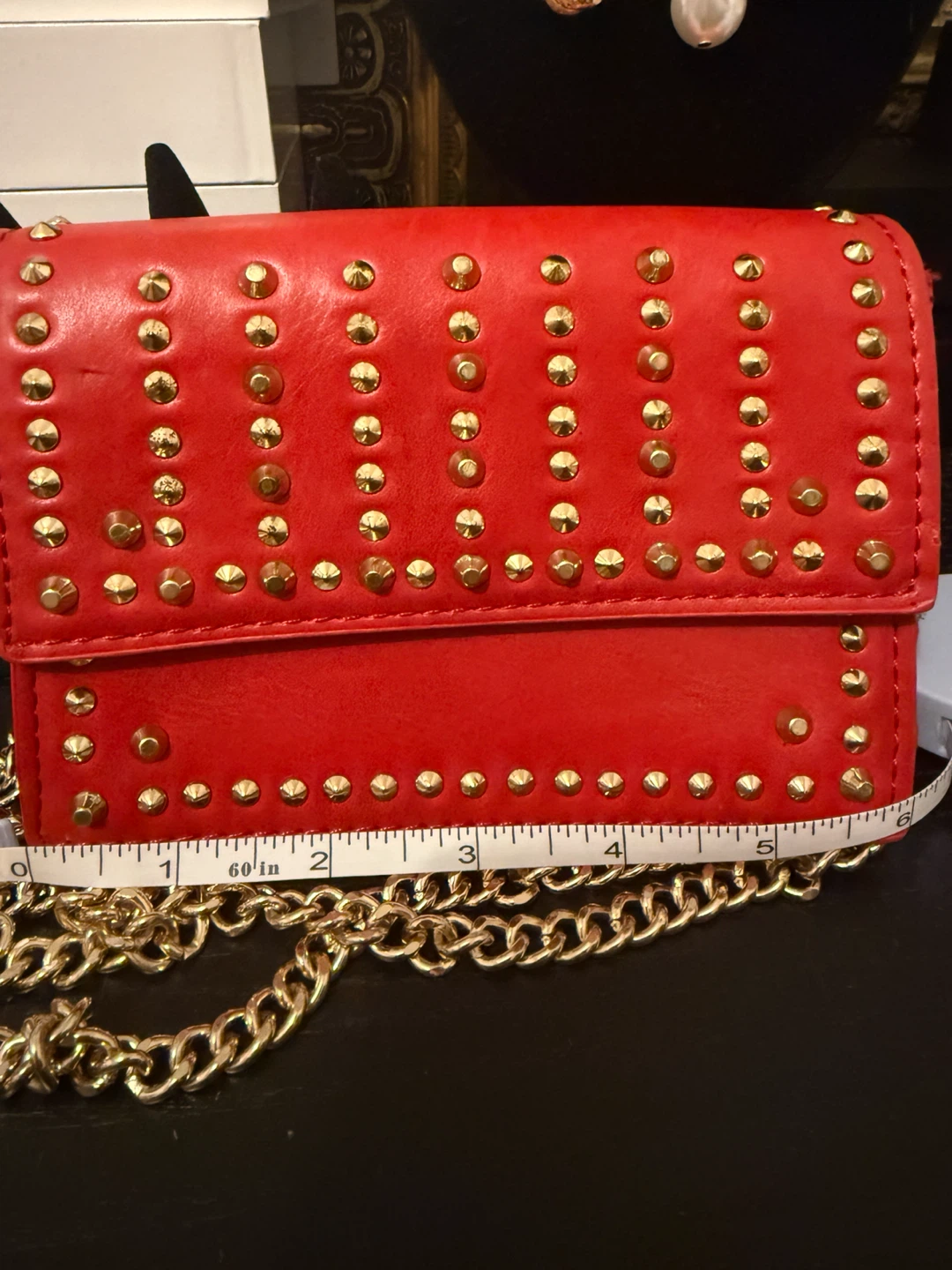 Zara Red Studded Wallet Crossbody Bag - photo 4