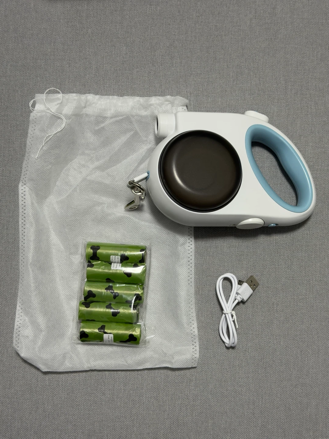 Retractable Dog Leash with Waste Bags and Charger - photo 2