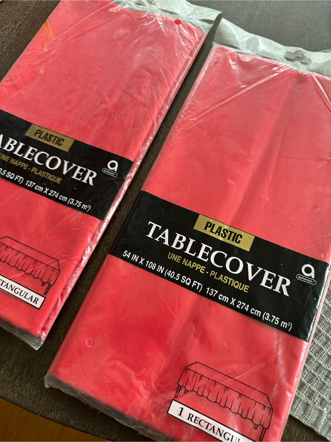 Red Plastic Table Covers (2 Pack)