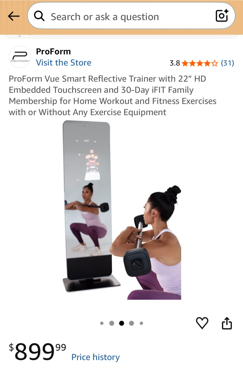 ProForm Vue Smart Reflective Trainer - photo 5